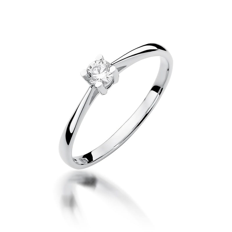 Pierścionek W0367 Diament 0,15ct białe złoto