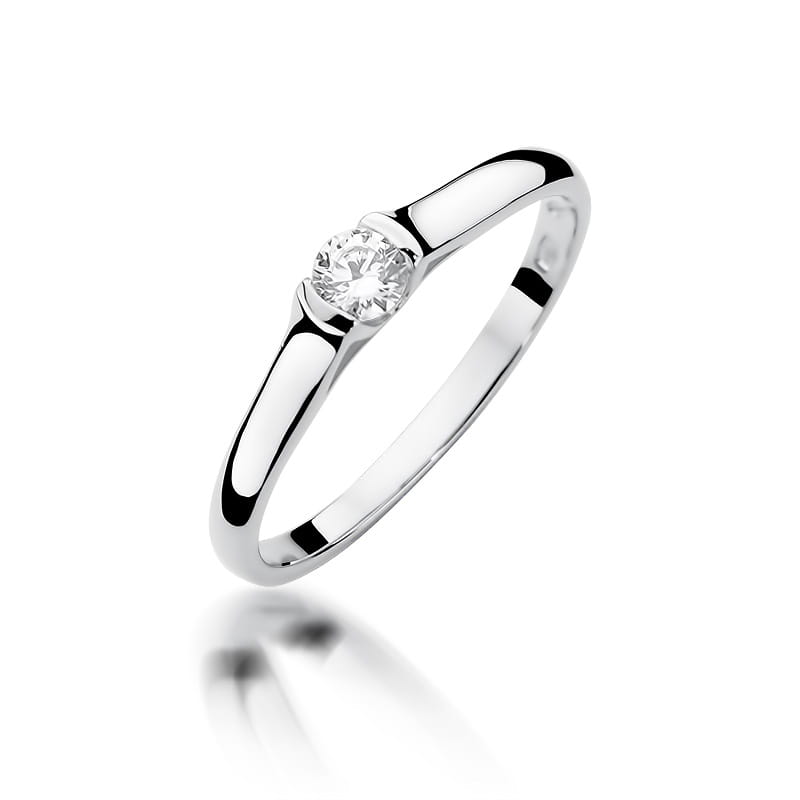 Pierścionek W0369 Diament 0,15ct białe złoto
