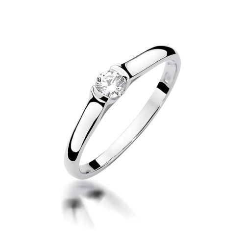 Pierścionek W0369 Diament Laboratoryjny 0,15ct białe złoto