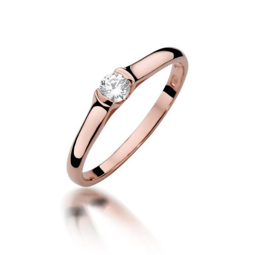 Pierścionek W0369 Diament 0,15ct różowe złoto