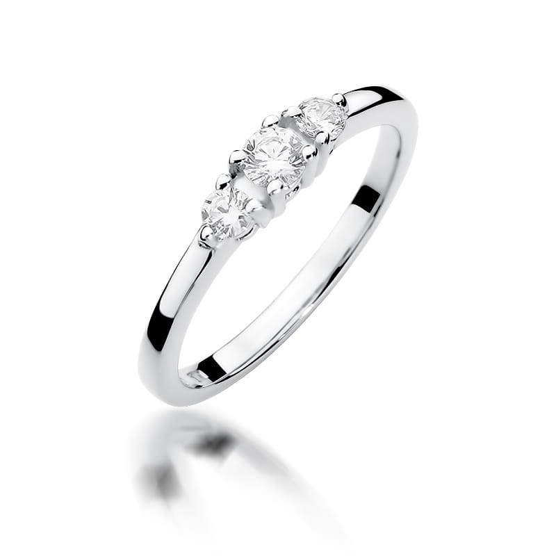 Pierścionek W0377 Diament 0,15ct białe złoto