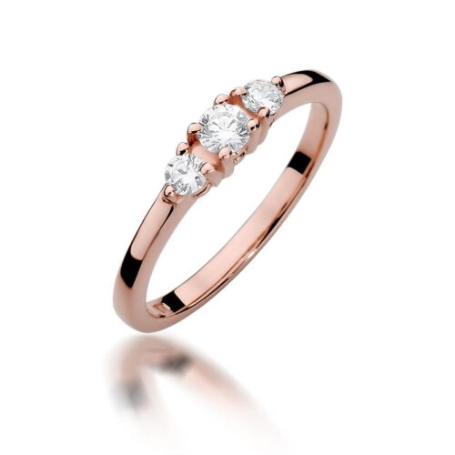 Pierścionek W0377 Diament 0,15ct różowe złoto