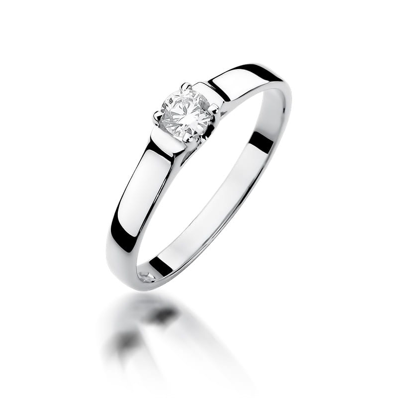 Pierścionek W0381 Diament 0,18ct białe złoto