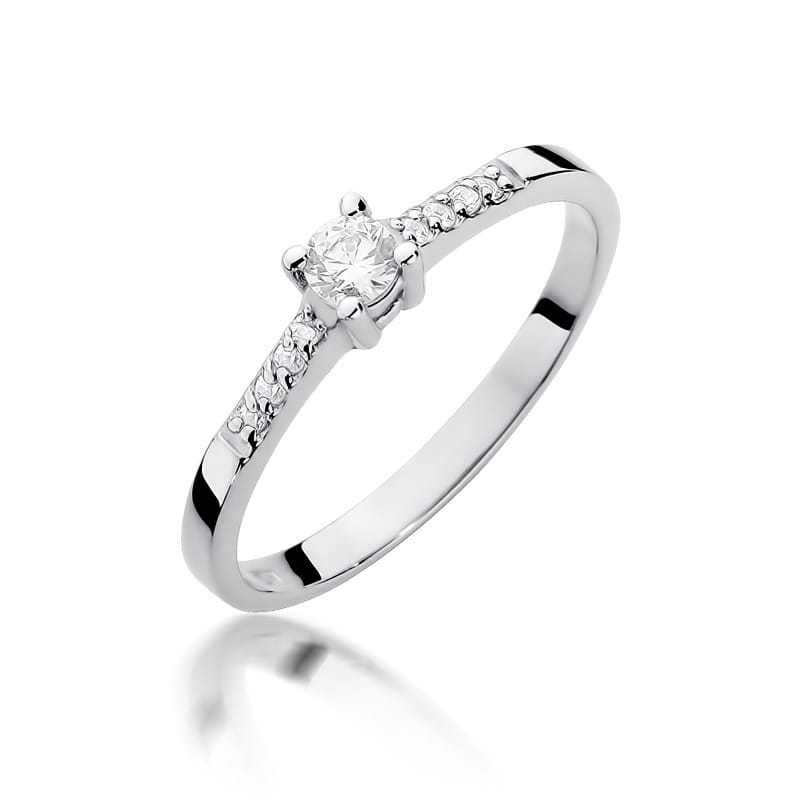 Pierścionek W0382 Diament 0,15ct białe złoto