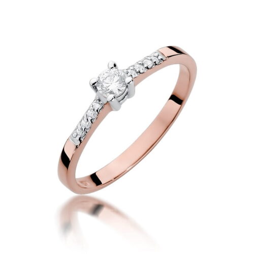 Pierścionek W0382 Diament 0,15ct różowe złoto