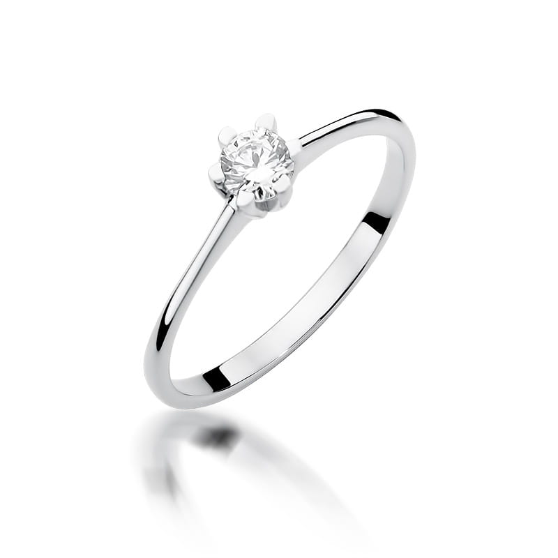 Pierścionek W0387 Diament 0,23ct białe złoto