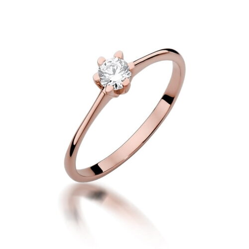 Pierścionek W0387 Diament 0,23ct różowe złoto