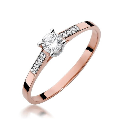 Pierścionek W0399 Diament 0,15ct różowe złoto