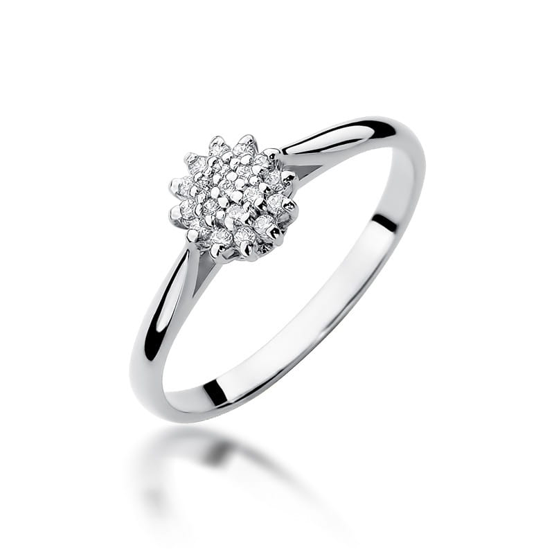 Pierścionek W0401 z diamentami białe złoto