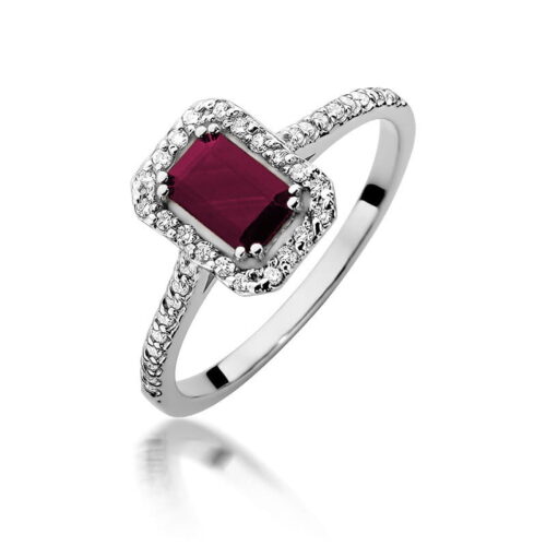Pierścionek W0403 Rubin 0,80ct białe złoto