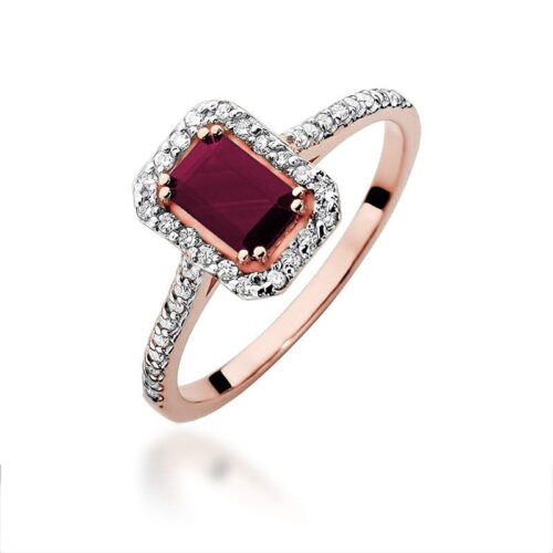 Pierścionek W0403 Rubin 0,80ct różowe złoto