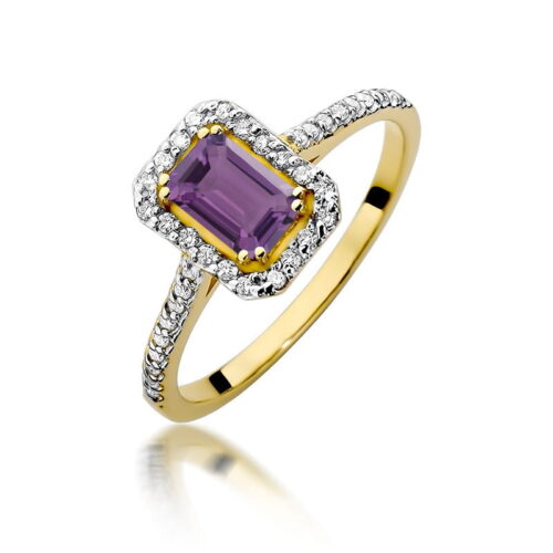 Pierścionek W0403 Ametyst 0,50ct żółte złoto