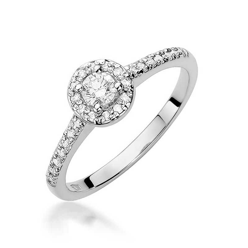 Pierścionek W0406 Diament 0,15ct białe złoto