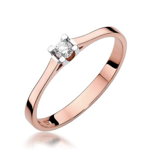 Pierścionek W0407 Diament 0,09ct różowe złoto