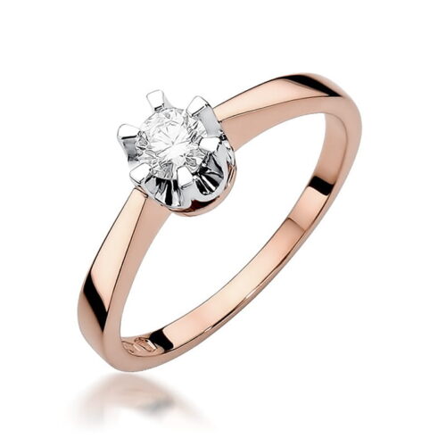 Pierścionek W0408 Diament 0,25ct różowe złoto