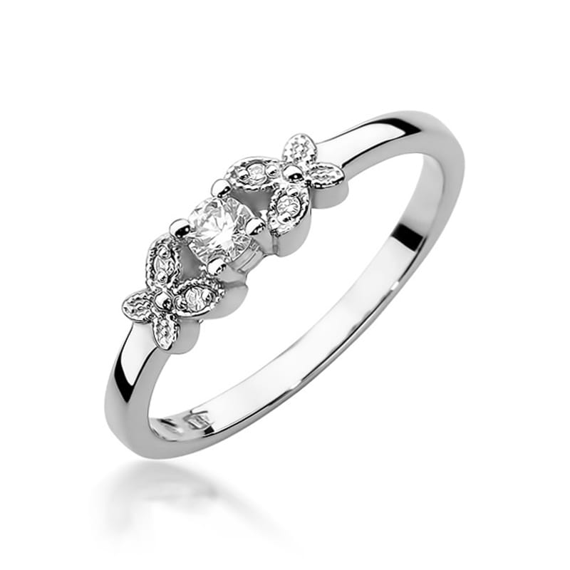Pierścionek W0414 Diament 0,10ct białe złoto