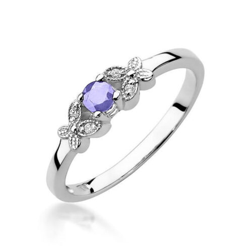 Pierścionek W0414 Tanzanit 0,15ct białe złoto