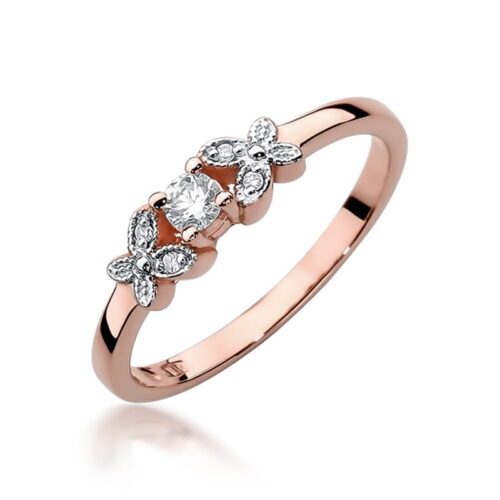 Pierścionek W0414 Diament 0,10ct różowe złoto