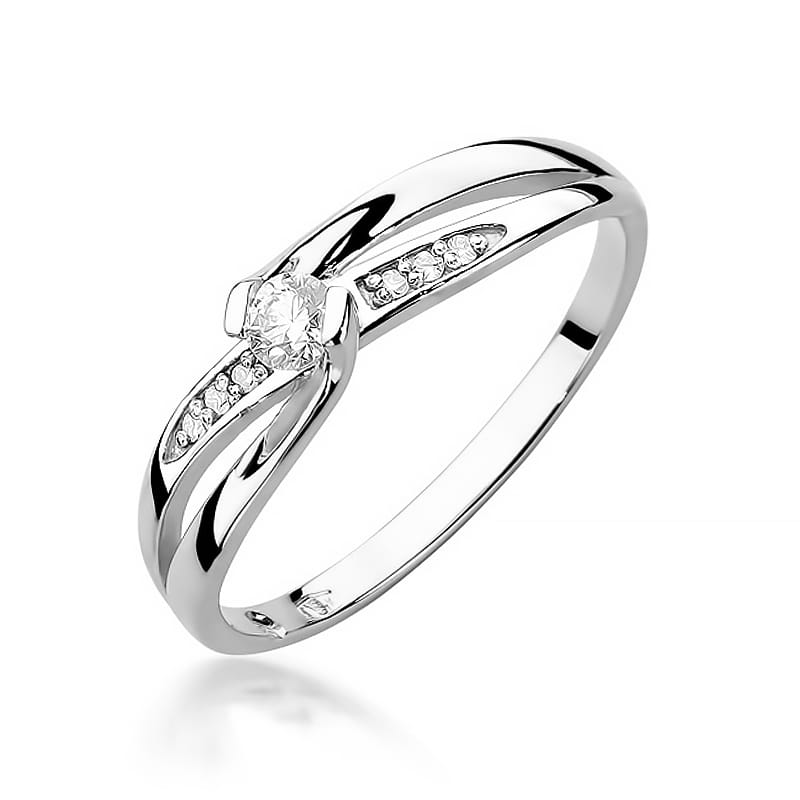 Pierścionek W0415 Diament 0,10ct białe złoto