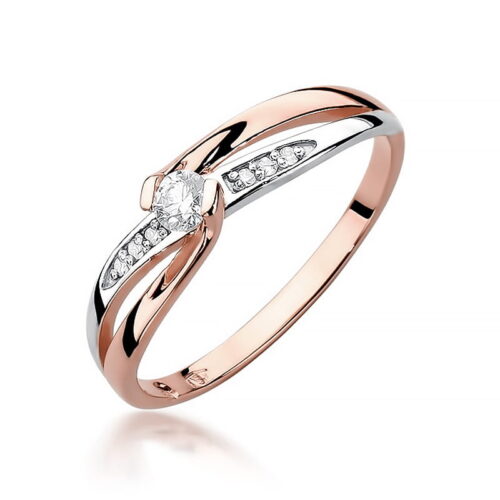 Pierścionek W0415 Diament 0,10ct różowe złoto