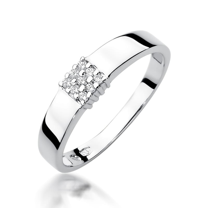 Pierścionek W0417 z diamentami białe złoto