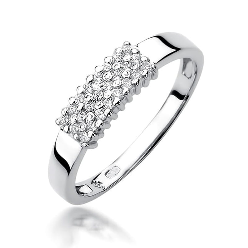 Pierścionek W0418 z diamentami białe złoto