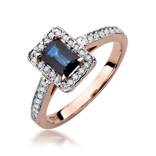 Pierścionek W0422 Szafir 0,60ct różowe złoto