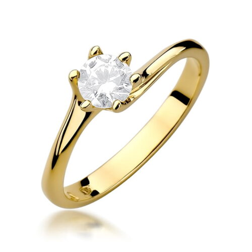 Pierścionek W0423 Diament 0,50ct żółte złoto