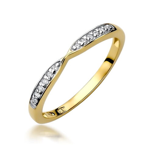 Pierścionek W0425 z diamentami żółte złoto
