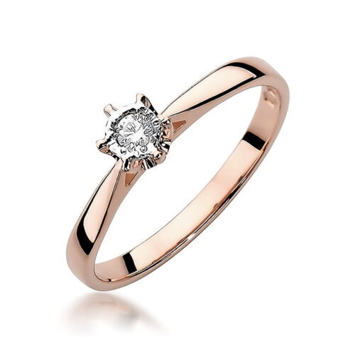 Pierścionek W0426 Diament 0,05ct różowe złoto