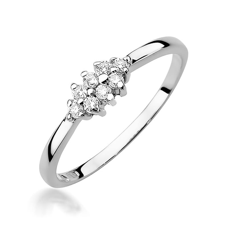 Pierścionek W0427 z diamentami białe złoto
