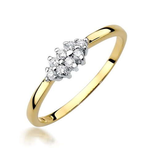 Pierścionek W0427 z diamentami żółte złoto