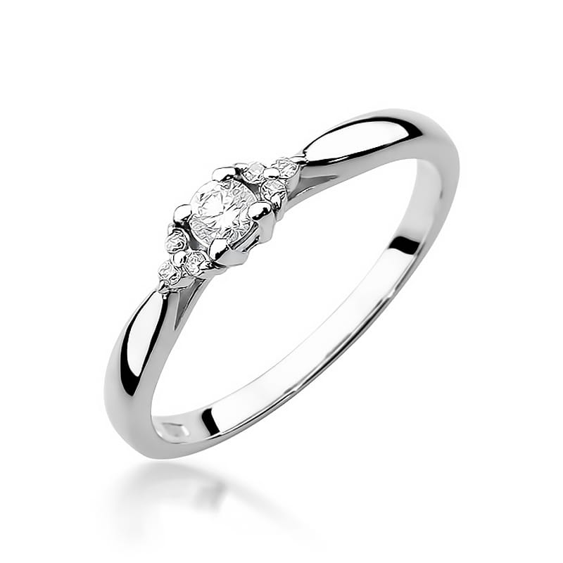 Pierścionek W0428 Diament 0,10ct białe złoto