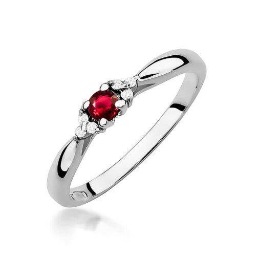 Pierścionek W0428 Rubin 0,15ct białe złoto