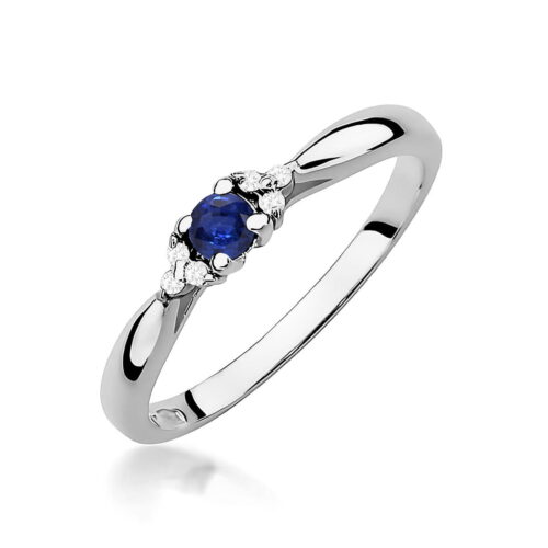 Pierścionek W0428 Szafir 0,15ct białe złoto