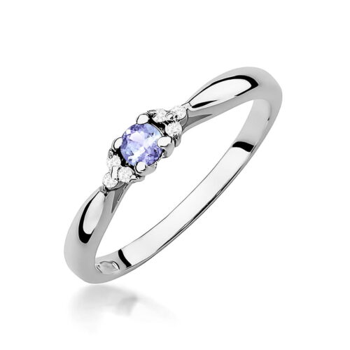 Pierścionek W0428 Tanzanit 0,15ct białe złoto