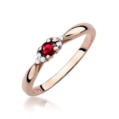 Pierścionek W0428 Rubin 0,15ct różowe złoto