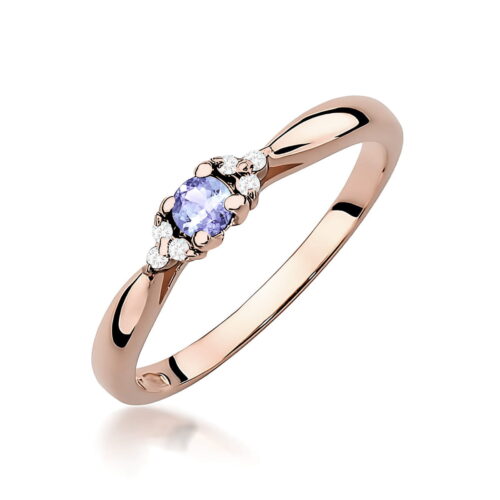 Pierścionek W0428 Tanzanit 0,15ct różowe złoto