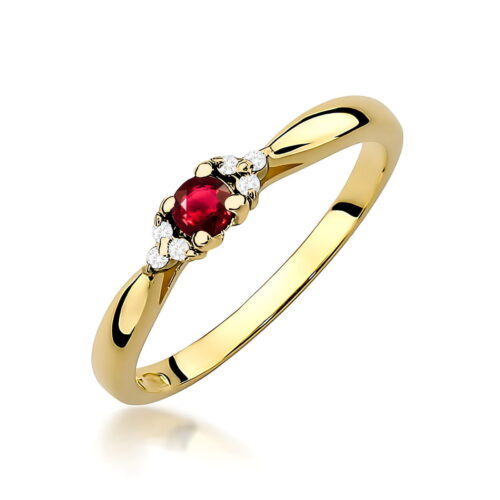 Pierścionek W0428 Rubin 0,15ct żółte złoto