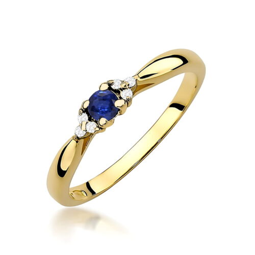 Pierścionek W0428 Szafir 0,15ct żółte złoto