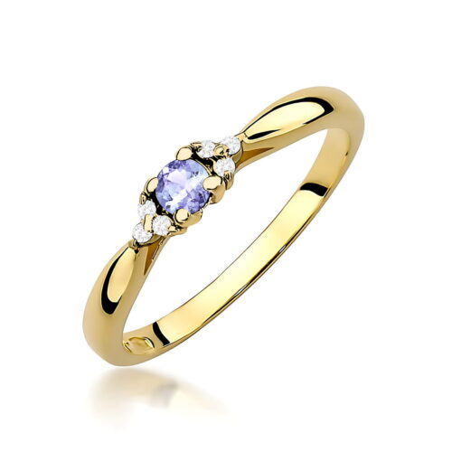Pierścionek W0428 Tanzanit 0,15ct żółte złoto