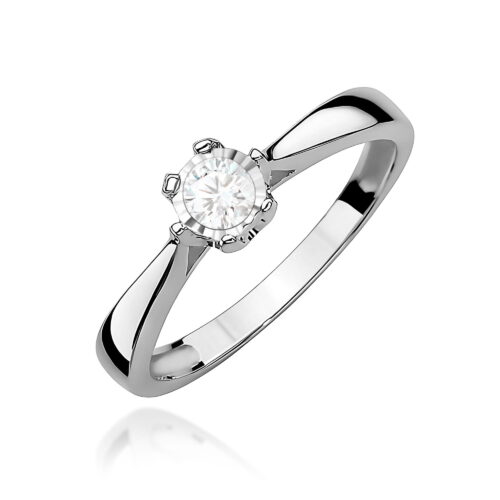 Pierścionek W0429 Diament Laboratoryjny 0,20ct białe złoto