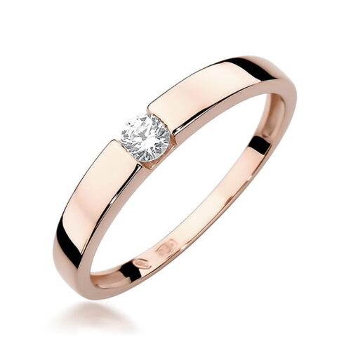 Pierścionek W0432 Diament 0,12ct różowe złoto