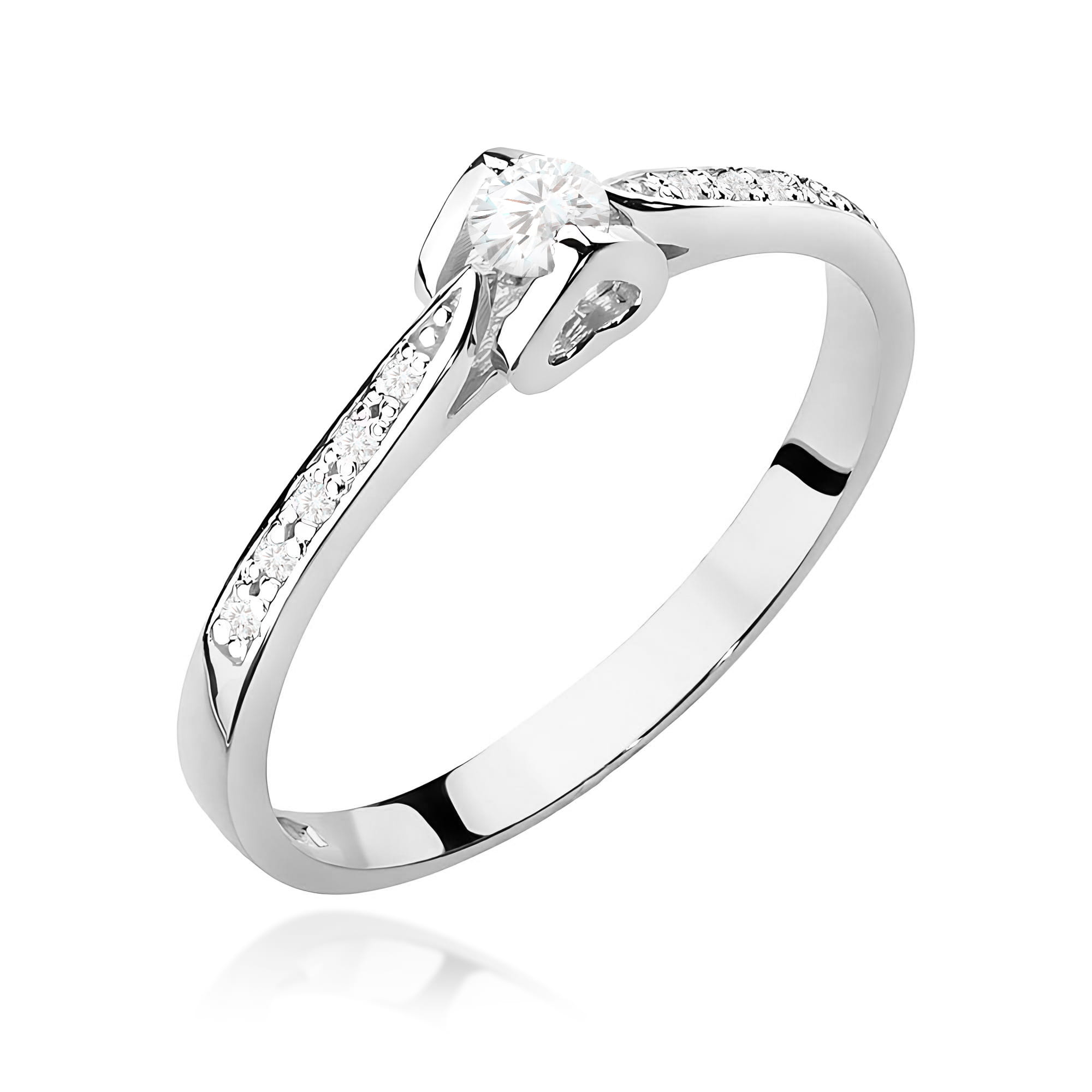 Pierścionek W0435 Diament 0,10ct białe złoto