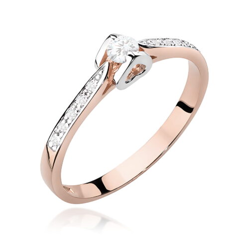 Pierścionek W0435 Diament 0,10ct różowe złoto