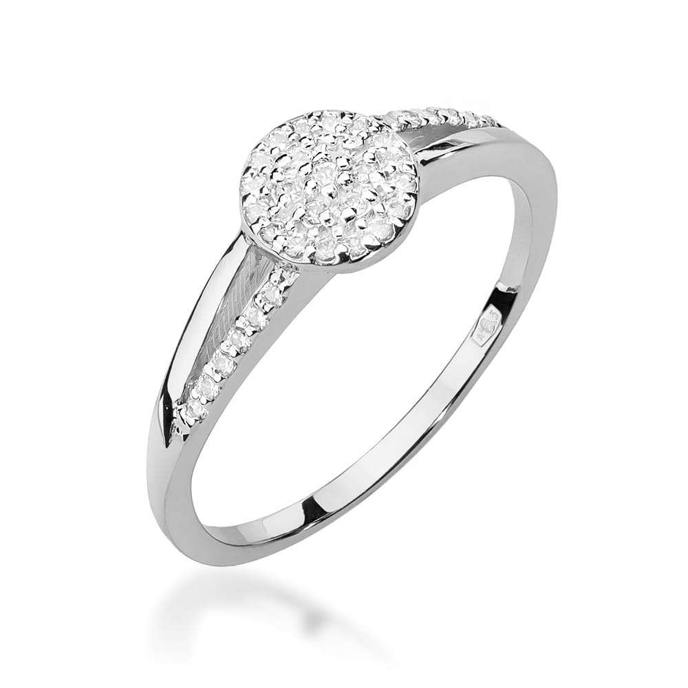 Pierścionek W0437 z diamentami białe złoto