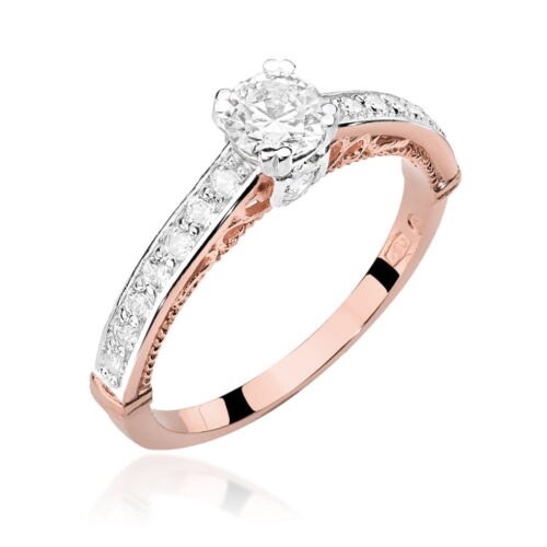 Pierścionek W0439 Diament 0,30ct różowe złoto