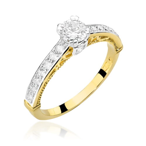 Pierścionek W0439 Diament 0,30ct żółte złoto