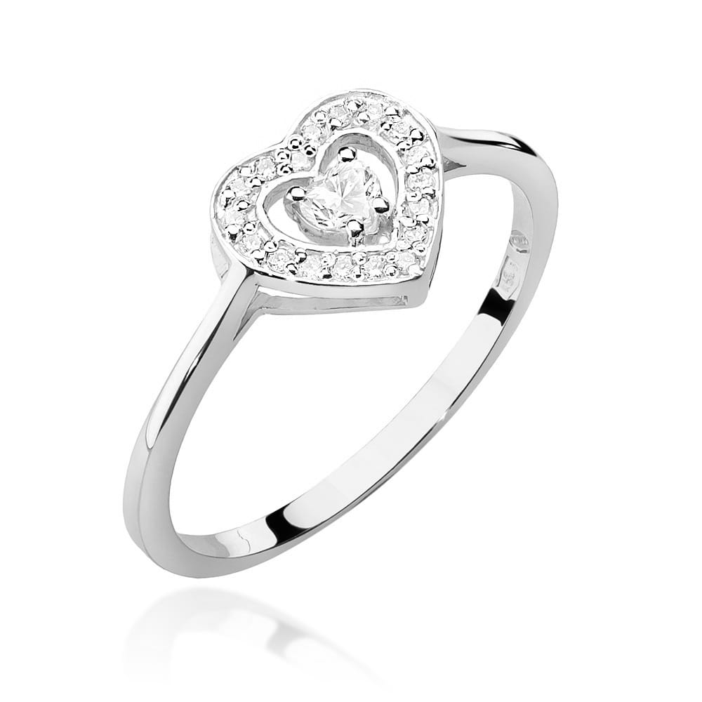 Pierścionek W0442 Diament 0,10ct białe złoto