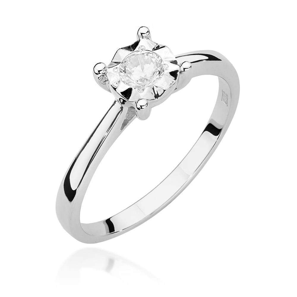 Pierścionek W0447 Diament 0,20ct białe złoto